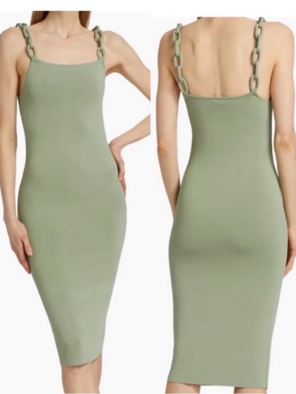 Alice + Olivia Alina Braided Midi Dress in Sage Green